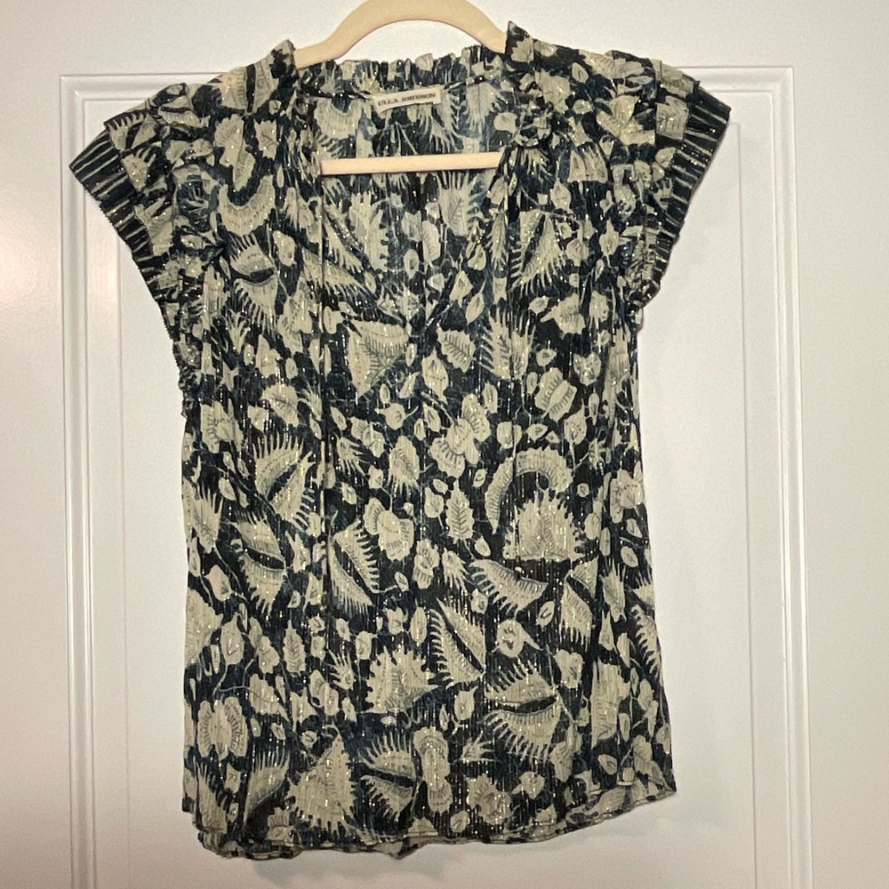 ULLA JOHNSON SPARKLE BLOUSE. SIZE 6